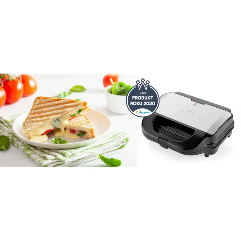 Electronice si Electrocasnice - Electrocasnice bucatarie - Preparare paine - Sandwich-maker - Sandwich-maker 4 in 1, ETA Sorento 3151, 900 W, otel inoxidabil, 4 tipuri de placi detasabile - Infinity.ro