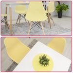 Casa si Gradina - Mobilier - Scaune si fotolii - Scaune - Set 2 Scaune, Stil Scandinav cu Picioare din Lemn de Fag, Sezut PP, 46 x 54 x 81 cm, Crem - Infinity.ro