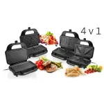 Electronice si Electrocasnice - Electrocasnice bucatarie - Preparare paine - Sandwich-maker - Sandwich-maker 4 in 1, ETA Sorento 3151, 900 W, otel inoxidabil, 4 tipuri de placi detasabile - Infinity.ro