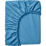 Casa si Gradina - Textile si covoare - Lenjerii de pat - Cearceafuri de pat - Cearceaf de Pat cu Elastic, Bumbac, Tesatura Rigida, 140g/m2, 150 x 200 cm, Albastru - Infinity.ro