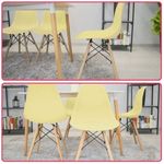 Casa si Gradina - Mobilier - Scaune si fotolii - Scaune - Set 2 Scaune, Stil Scandinav cu Picioare din Lemn de Fag, Sezut PP, 46 x 54 x 81 cm, Crem - Infinity.ro