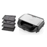 Electronice si Electrocasnice - Electrocasnice bucatarie - Preparare paine - Sandwich-maker - Sandwich-maker 4 in 1, ETA Sorento 3151, 900 W, otel inoxidabil, 4 tipuri de placi detasabile - Infinity.ro