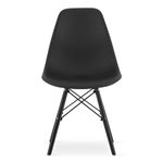Casa si Gradina - Mobilier - Scaune si fotolii - Scaune - Set 2 Scaune, Stil Scandinav cu Picioare din Lemn de Fag, Sezut PP, 46 x 54 x 81 cm, Negru - Infinity.ro