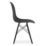Casa si Gradina - Mobilier - Scaune si fotolii - Scaune - Set 2 Scaune, Stil Scandinav cu Picioare din Lemn de Fag, Sezut PP, 46 x 54 x 81 cm, Negru - Infinity.ro