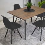 Casa si Gradina - Mobilier - Scaune si fotolii - Scaune - Set 2 Scaune, Stil Scandinav cu Picioare din Lemn de Fag, Sezut PP, 46 x 54 x 81 cm, Negru - Infinity.ro