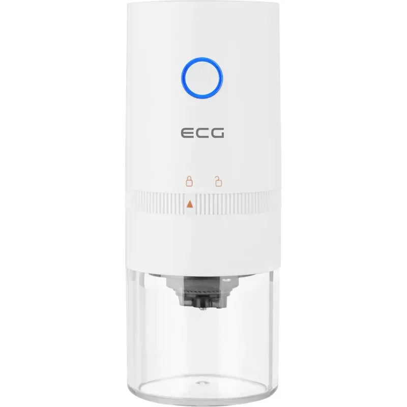 Casa si Gradina - Bucatarie si vesela - Ustensile bucatarie - Rasnite si dozatoare condimente - Rasnita de cafea electrica portabila ECG KM 150 Minimo, incarcare USB, 3,7 volti, 13 W, 30 g, culoare alba - Infinity.ro
