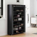 Casa si Gradina - Mobilier - Organizare si depozitare - Organizator incaltaminte - Organizator pentru Pantofi cu 9 Rafturi, Material Textil si 20 Suporti pentru Incaltamine Reglabili in 3 Pozitii - Infinity.ro