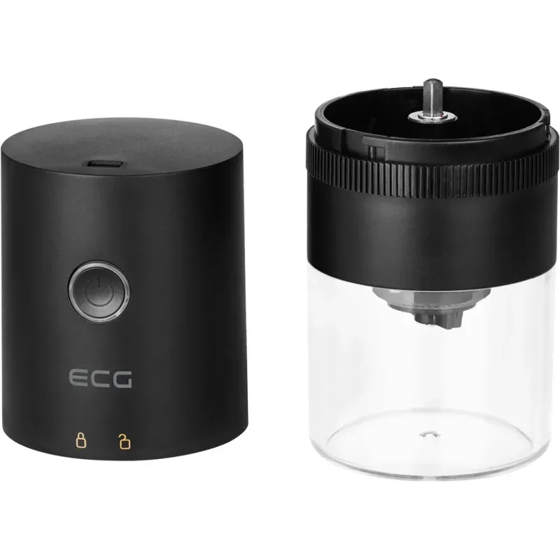 Casa si Gradina - Bucatarie si vesela - Ustensile bucatarie - Rasnite si dozatoare condimente - Rasnita de cafea electrica portabila ECG KM 150 Minimo, incarcare USB, 3,7 volti, 13 W, 30 g, culoare neagra - Infinity.ro