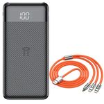 Laptop, Telefoane si Tablete - Telefoane mobile si accesorii - Accesorii Telefoane - Baterii externe - Powerbank Li-Po  cu Display LED, 10.000 mAh,  2 X USB, 1 X USB-C si Cablu de incarcare Fast Charge, 3 in 1, 120 W, 2 m - Infinity.ro