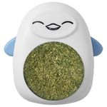Petshop - Accesorii petshop - Jucarii animale - Jucarii interactive animale - Jucarie interactiva Model Pinguin pentru pisicute cu minge rotativa 360° din iarba Catnip, 4.3 x 6 cm, Albastru - Infinity.ro