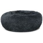 Petshop - Accesorii petshop - Culcusuri si custi - Culcusuri si saltele - Pat Rotund din Plus, Imblanit, Suprafata Antiaderenta, Materiale Soft, Diametru 40 cm, Marimea S, Gri - Infinity.ro