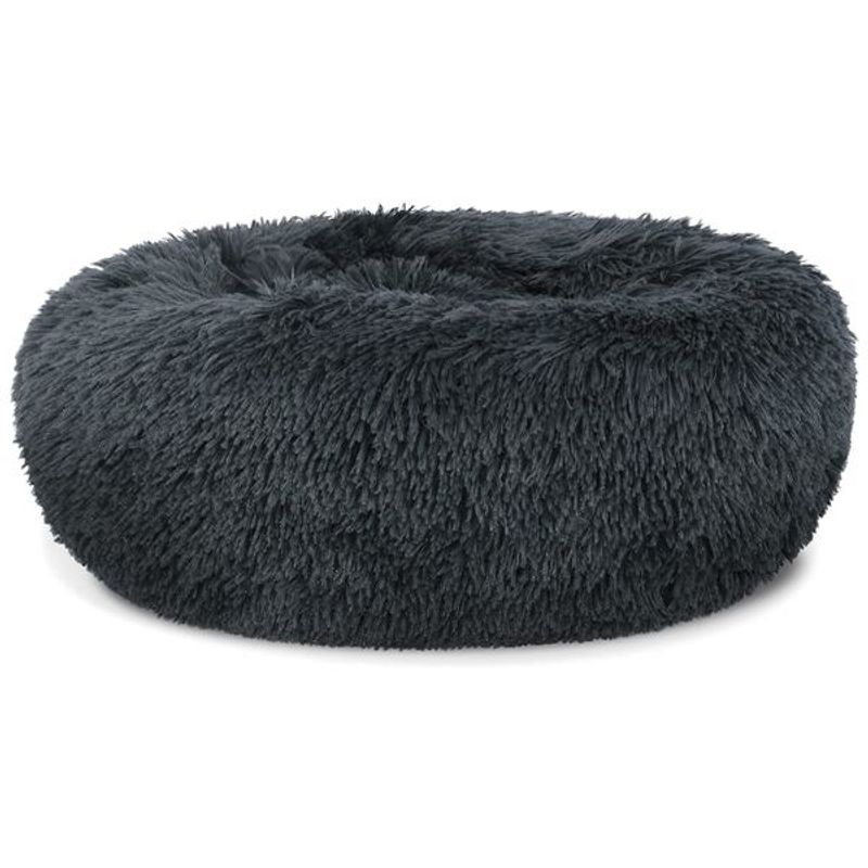 Petshop - Accesorii petshop - Culcusuri si custi - Culcusuri si saltele - Pat Rotund din Plus, Imblanit, Suprafata Antiaderenta, Materiale Soft, Diametru 40 cm, Marimea S, Gri - Infinity.ro