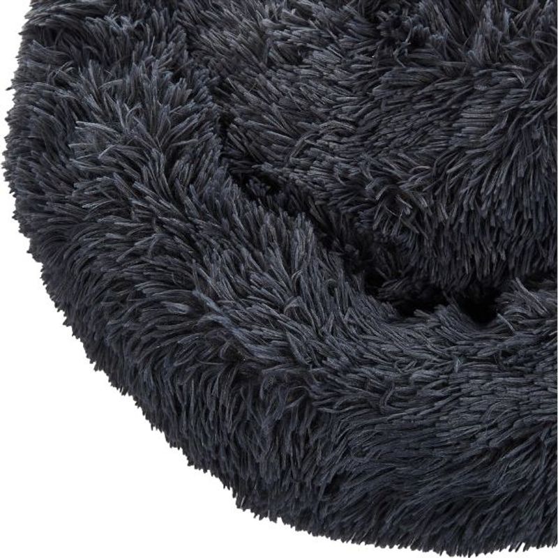 Petshop - Accesorii petshop - Culcusuri si custi - Culcusuri si saltele - Pat Rotund din Plus, Imblanit, Suprafata Antiaderenta, Materiale Soft, Diametru 40 cm, Marimea S, Gri - Infinity.ro