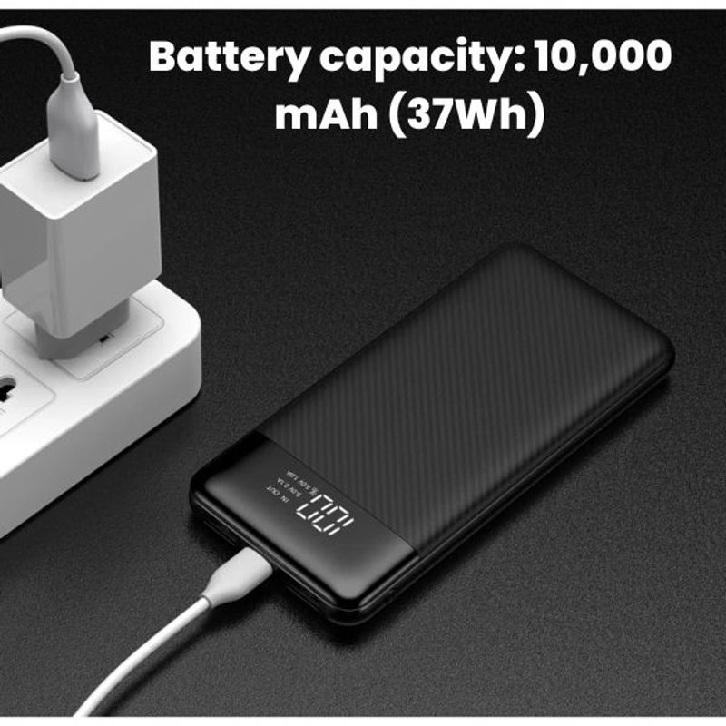Laptop, Telefoane si Tablete - Telefoane mobile si accesorii - Accesorii Telefoane - Baterii externe - Powerbank Li-Po  cu Display LED, 10.000 mAh,  2 X USB, 1 X USB-C si Cablu de incarcare Fast Charge, 3 in 1, 120 W, 2 m - Infinity.ro