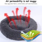 Petshop - Accesorii petshop - Culcusuri si custi - Culcusuri si saltele - Pat Rotund din Plus, Imblanit, Suprafata Antiaderenta, Materiale Soft, Diametru 40 cm, Marimea S, Gri - Infinity.ro