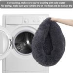 Petshop - Accesorii petshop - Culcusuri si custi - Culcusuri si saltele - Pat Rotund din Plus, Imblanit, Suprafata Antiaderenta, Materiale Soft, Diametru 40 cm, Marimea S, Gri - Infinity.ro