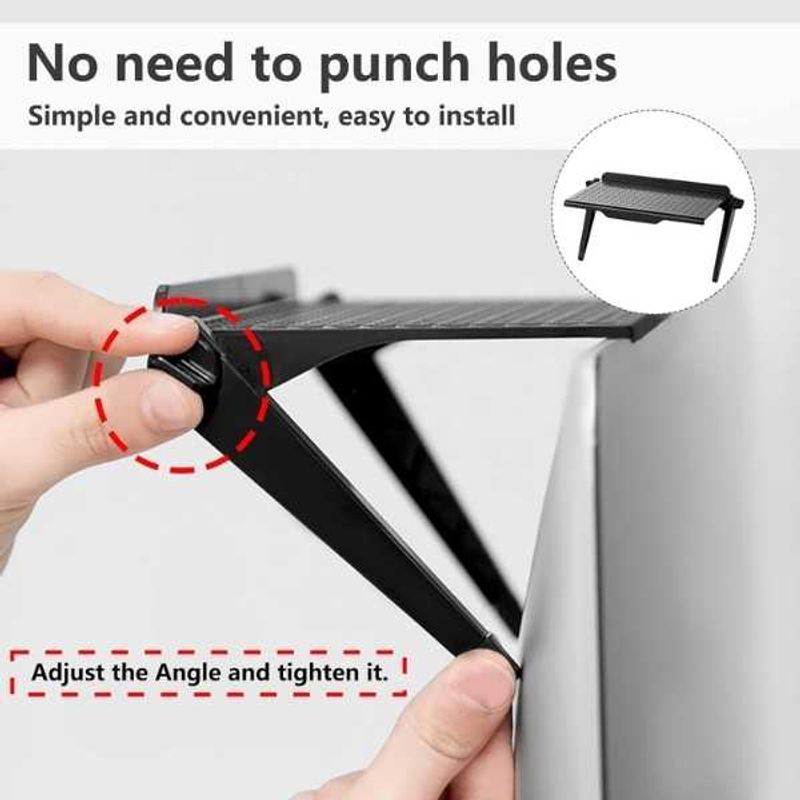 TV, Audio-Video si Foto - Accesorii TV si audio - Suporturi TV - Set 2 buc, Raft Reglabil de Depozitare pentru TV sau Monitoare LCD, Maxim 4 Kg, 30 x 11 x 3 cm, Negru - Infinity.ro