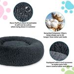 Petshop - Accesorii petshop - Culcusuri si custi - Culcusuri si saltele - Pat Rotund din Plus, Imblanit, Suprafata Antiaderenta, Materiale Soft, Diametru 40 cm, Marimea S, Gri - Infinity.ro