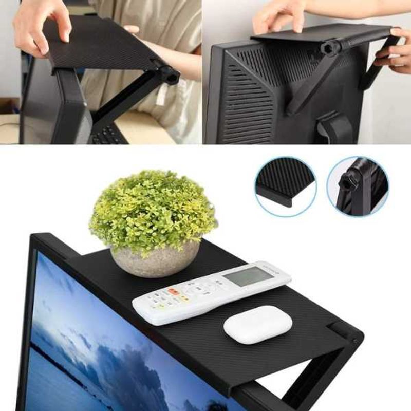 TV, Audio-Video si Foto - Accesorii TV si audio - Suporturi TV - Set 2 buc, Raft Reglabil de Depozitare pentru TV sau Monitoare LCD, Maxim 4 Kg, 30 x 11 x 3 cm, Negru - Infinity.ro