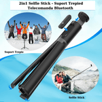 Laptop, Telefoane si Tablete - Telefoane mobile si accesorii - Accesorii Telefoane - Selfie stick-uri - Selfie stick multifunctional, 30cm-150cm, Trepied, Suport pentru telefon, Telecomanda detasabila, Telescopic - Infinity.ro