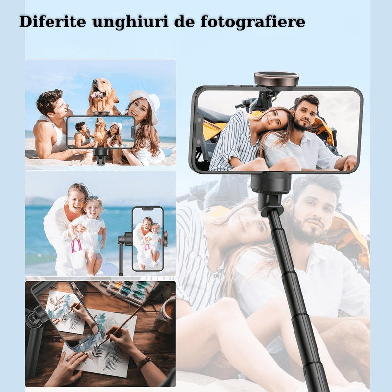 Laptop, Telefoane si Tablete - Telefoane mobile si accesorii - Accesorii Telefoane - Selfie stick-uri - Selfie stick multifunctional, 30cm-150cm, Trepied, Suport pentru telefon, Telecomanda detasabila, Telescopic - Infinity.ro