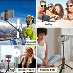 Laptop, Telefoane si Tablete - Telefoane mobile si accesorii - Accesorii Telefoane - Selfie stick-uri - Selfie stick multifunctional, 30cm-150cm, Trepied, Suport pentru telefon, Telecomanda detasabila, Telescopic - Infinity.ro