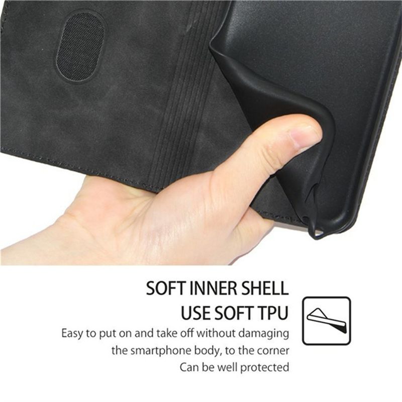 Laptop, Telefoane si Tablete - Telefoane mobile si accesorii - Accesorii Telefoane - Huse telefoane - Husa Deluxe compatibila cu Samsung Galaxy A55 – Tip Carte, Piele Ecologica Negru, Functie Stand si Protectie 360 - Infinity.ro