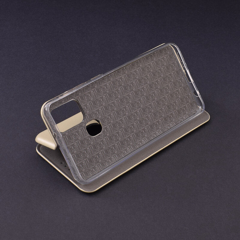 Laptop, Telefoane si Tablete - Telefoane mobile si accesorii - Accesorii Telefoane - Huse telefoane - Husa Flip cover magnetic pentru Samsung Galaxy A21s, A217F Gold - Infinity.ro