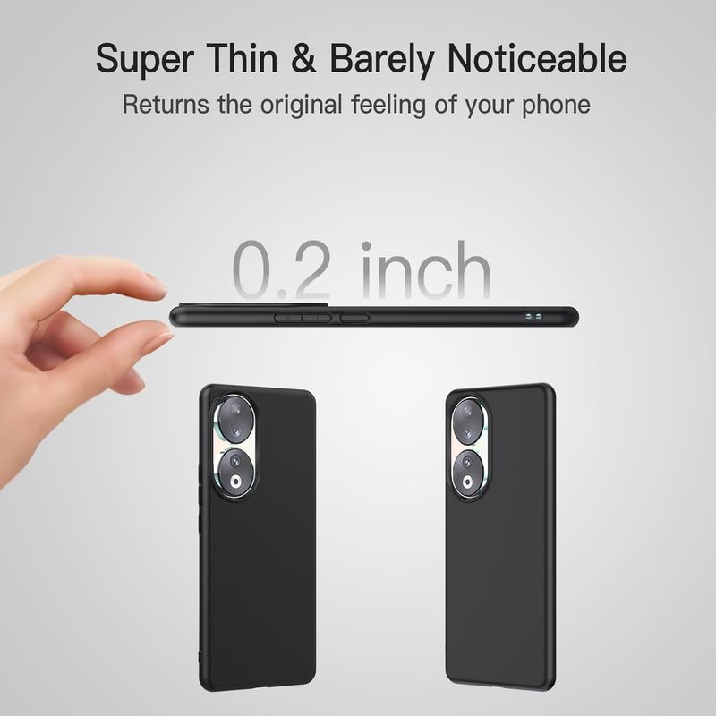 Laptop, Telefoane si Tablete - Telefoane mobile si accesorii - Accesorii Telefoane - Huse telefoane - Husa de protectie din silicon TPU premium Husa moale, rezistenta la praf pentru Honor 90 - Negru - Infinity.ro