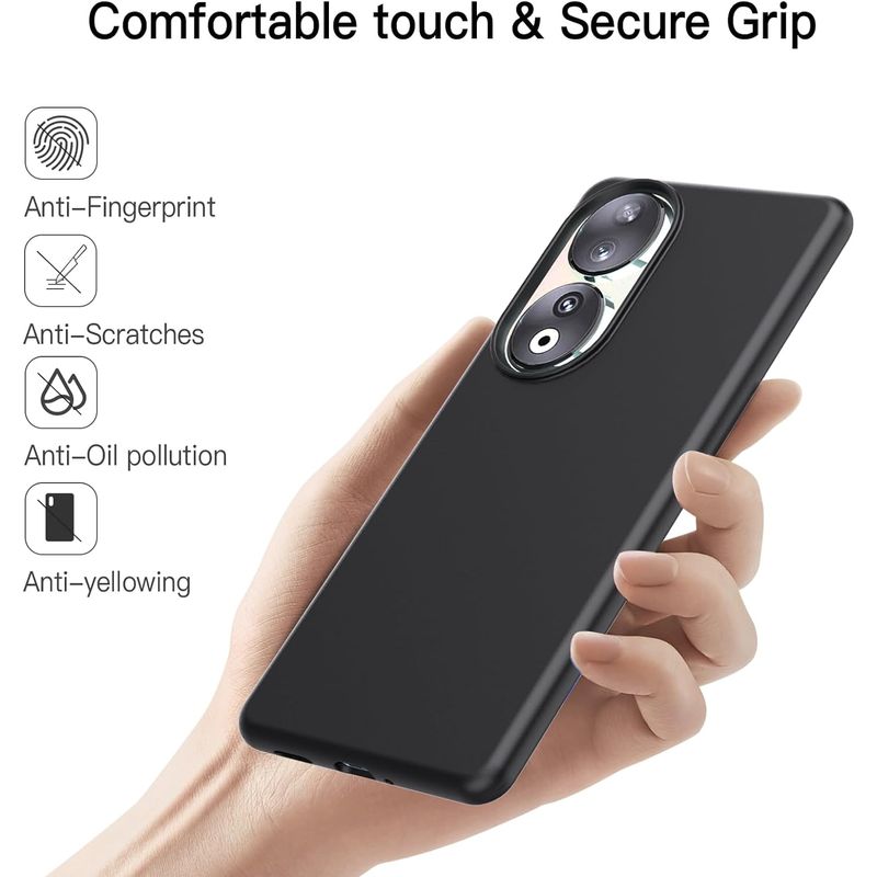 Laptop, Telefoane si Tablete - Telefoane mobile si accesorii - Accesorii Telefoane - Huse telefoane - Husa de protectie din silicon TPU premium Husa moale, rezistenta la praf pentru Honor 90 - Negru - Infinity.ro