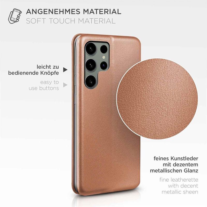 Laptop, Telefoane si Tablete - Telefoane mobile si accesorii - Accesorii Telefoane - Huse telefoane - Husa Flip Cover Magnetic compatibila cu, Samsung Galaxy S25 Ultra, Gold - Infinity.ro