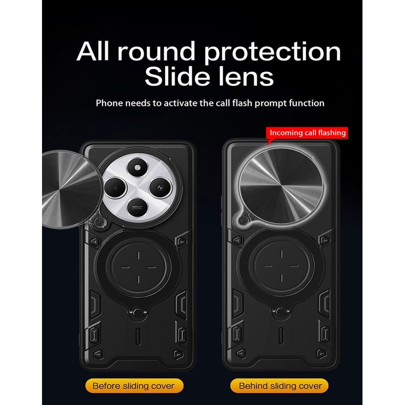 Laptop, Telefoane si Tablete - Telefoane mobile si accesorii - Accesorii Telefoane - Huse telefoane - Husa Armour Protectie Camera, Pentru Xiaomi Redmi 14C, - Negru ALC - Infinity.ro