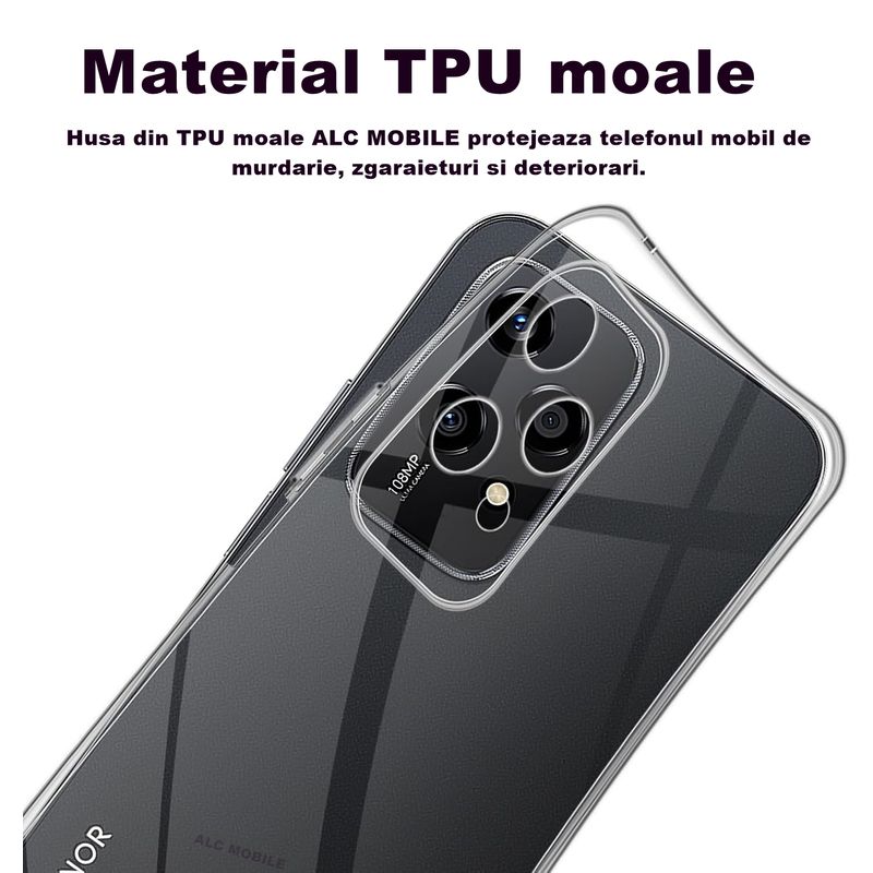 Laptop, Telefoane si Tablete - Telefoane mobile si accesorii - Accesorii Telefoane - Huse telefoane - Husa compatibila cu Honor 200 Lite 5G, ultra subtire, protectie moale TPU rezistenta la socuri - Transparent - Infinity.ro