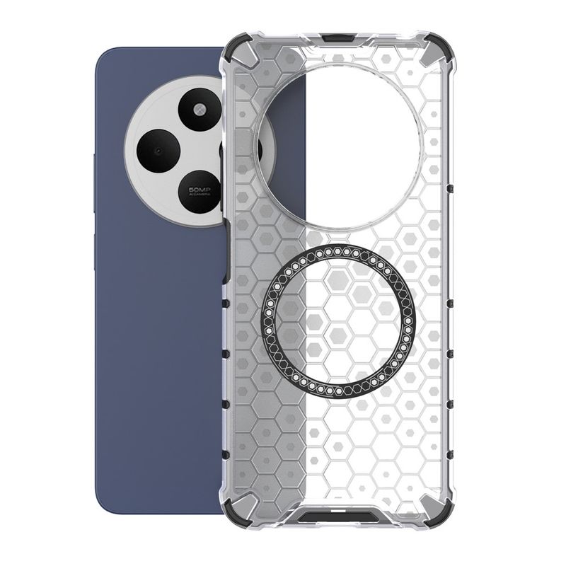 Laptop, Telefoane si Tablete - Telefoane mobile si accesorii - Accesorii Telefoane - Huse telefoane - Husa compatibil cu Xiaomi Redmi 14C cu protectie spate si margini anti-soc, Transparent – Model Fagure - Infinity.ro