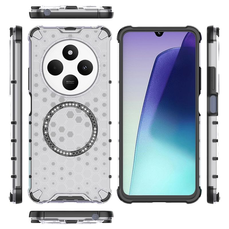 Laptop, Telefoane si Tablete - Telefoane mobile si accesorii - Accesorii Telefoane - Huse telefoane - Husa compatibil cu Xiaomi Redmi 14C cu protectie spate si margini anti-soc, Transparent – Model Fagure - Infinity.ro