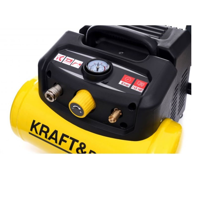 Casa si Gradina - Electrice - Echipamente electrice - Compresoare - Compresor fara ulei, Kraft&Dele, 6L, 8bar, 1.1kW, 180L/min, KD1415 - Infinity.ro