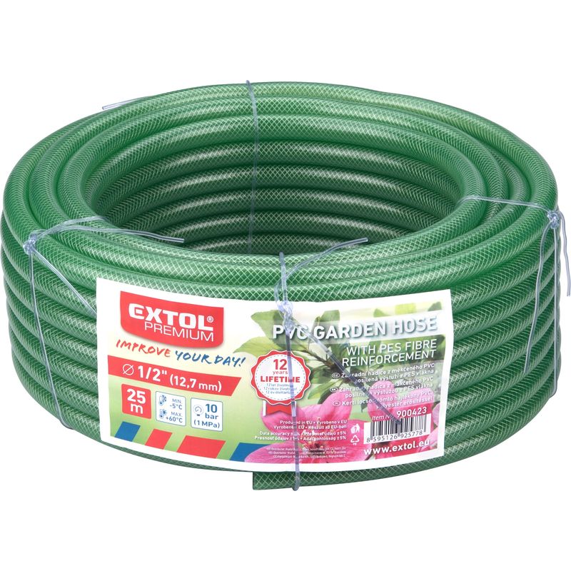 Casa si Gradina - Electrice - Echipamente electrice - Accesorii compresoare - Furtun gradina transparent, 1/2", 25m, EXTOL PREMIUM, 900423 - Infinity.ro