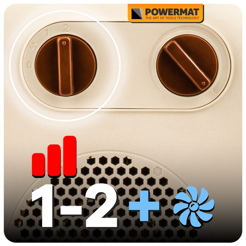 Casa si Gradina - Termice - Generatoare de aer cald - Incalzitor Powermat PM-TWE-2000D, 2000W, termostat reglabil - Infinity.ro