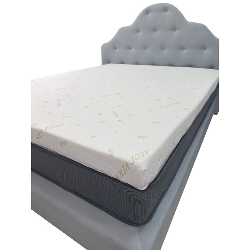Casa si Gradina - Mobilier - Saltele si somiere - Toppere - Topper Saltea BestSleep Heavenly Argentum, H8 4cm spuma poliuretanica+ 4 cm latex cool gel, 120 x 190 cm, ioni de argint - Infinity.ro