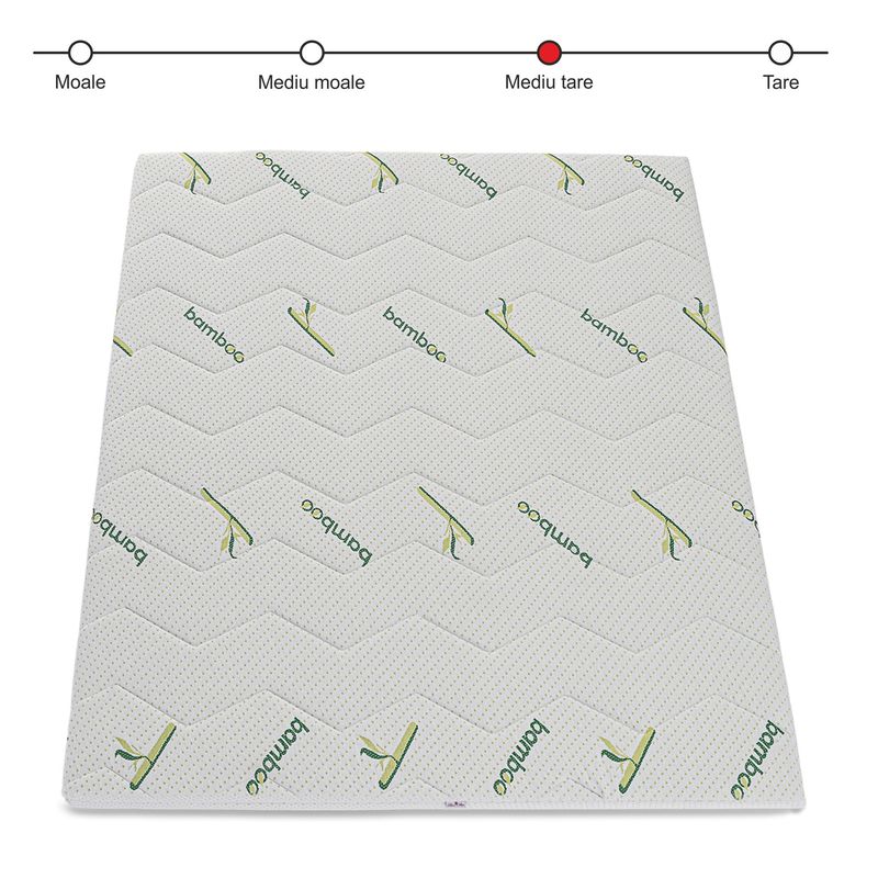 Casa si Gradina - Mobilier - Saltele si somiere - Toppere - Topper Saltea Best Sleep H7 cm spuma poliuretanica, 120 x 190 cm, husa Bambus Detasabila - Infinity.ro