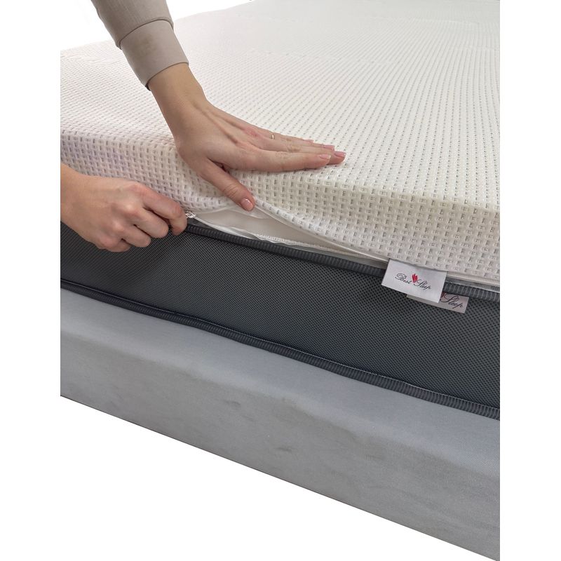 Casa si Gradina - Mobilier - Saltele si somiere - Toppere - Topper Saltea Best Sleep Principal Argentum, H8 4cm spuma poliuretanica+ 4 cm latex, 120 x 190 cm, husa ioni de argint - Infinity.ro