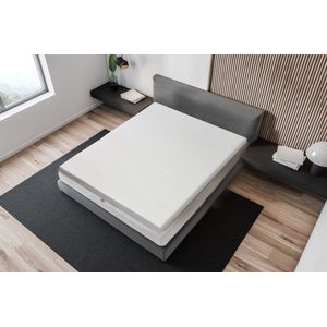 Topper Saltea BestSleep Heavenly Argentum, H8 4cm spuma poliuretanica+ 4 cm latex cool gel, 140 x 200 cm, ioni de argint