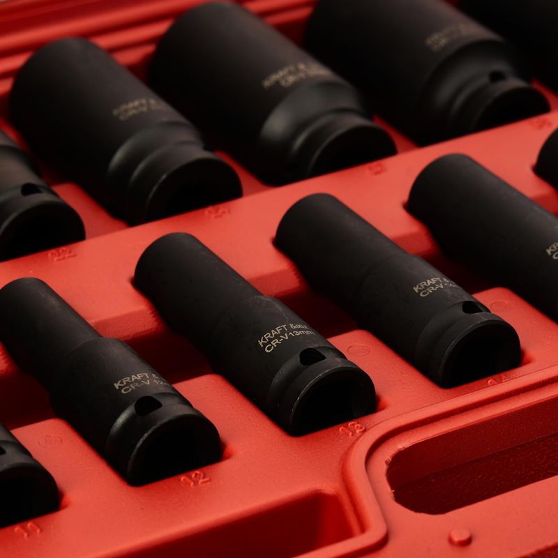 Auto si Moto - Reparatii si depanare - Scule auto - Scule si truse auto - SET DE CAPETE DE IMPACT 1/2" 10-32 mm 16 buc., KD11749 - Infinity.ro