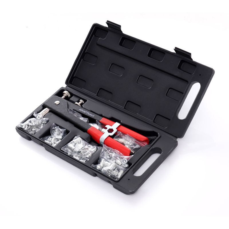 Auto si Moto - Reparatii si depanare - Scule auto - Scule si truse auto - Set de nituire manuala pentru nituri filetate 106 buc., Kraft&Dele, KD10555 - Infinity.ro