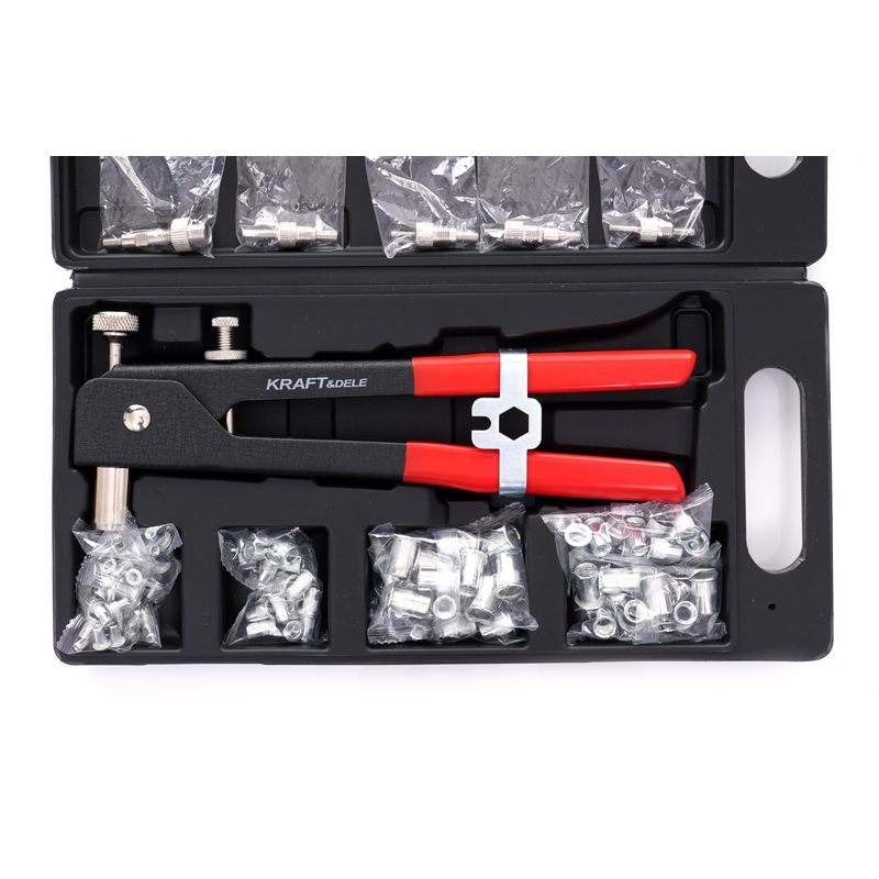Auto si Moto - Reparatii si depanare - Scule auto - Scule si truse auto - Set de nituire manuala pentru nituri filetate 106 buc., Kraft&Dele, KD10555 - Infinity.ro