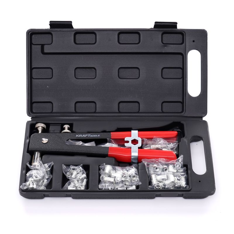 Auto si Moto - Reparatii si depanare - Scule auto - Scule si truse auto - Set de nituire manuala pentru nituri filetate 106 buc., Kraft&Dele, KD10555 - Infinity.ro