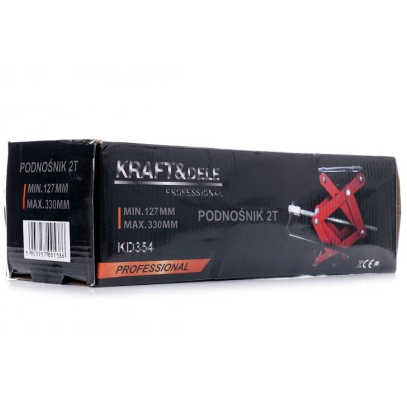Auto si Moto - Reparatii si depanare - Scule auto - Echipamente de ridicare si sprijin - Suport auto, Kraft&Dele KD354, tip foarfeca, 2 T, 127 mm - 330 mm - Infinity.ro