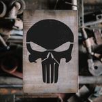 Casa si Gradina - Decoratiuni - DIY - Sabloane decorative pereti - Sablon Perete vopsire, tencuiala 0.7mm Craniu Punisher model MXSP7445, 900 x 900 mm - Infinity.ro