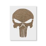 Casa si Gradina - Decoratiuni - DIY - Sabloane decorative pereti - Sablon Perete vopsire, tencuiala 0.7mm Craniu Punisher model MXSP7445, 900 x 900 mm - Infinity.ro