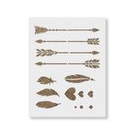 Casa si Gradina - Decoratiuni - DIY - Sabloane decorative pereti - Sablon Perete vopsire, tencuiala 0.7mm Set Sageti model MXSP7459, 900 x 900 mm - Infinity.ro